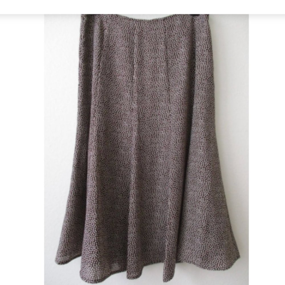 Emma James cute Brown and White Dots design, flare lined Skirt, Size 18W